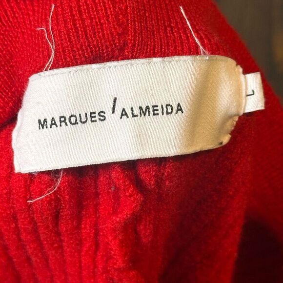 Marques' Almeida 100% Merino Wool RIbbed Flare Pull-On Pants - Picture 3 of 4